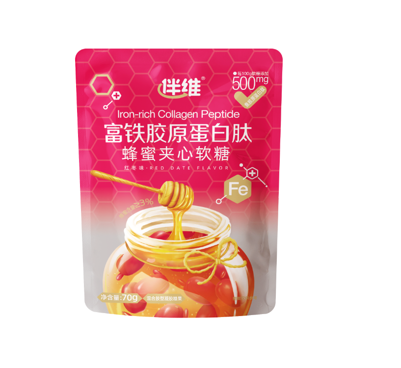 富鐵膠原蛋白肽蜂蜜夾心軟糖