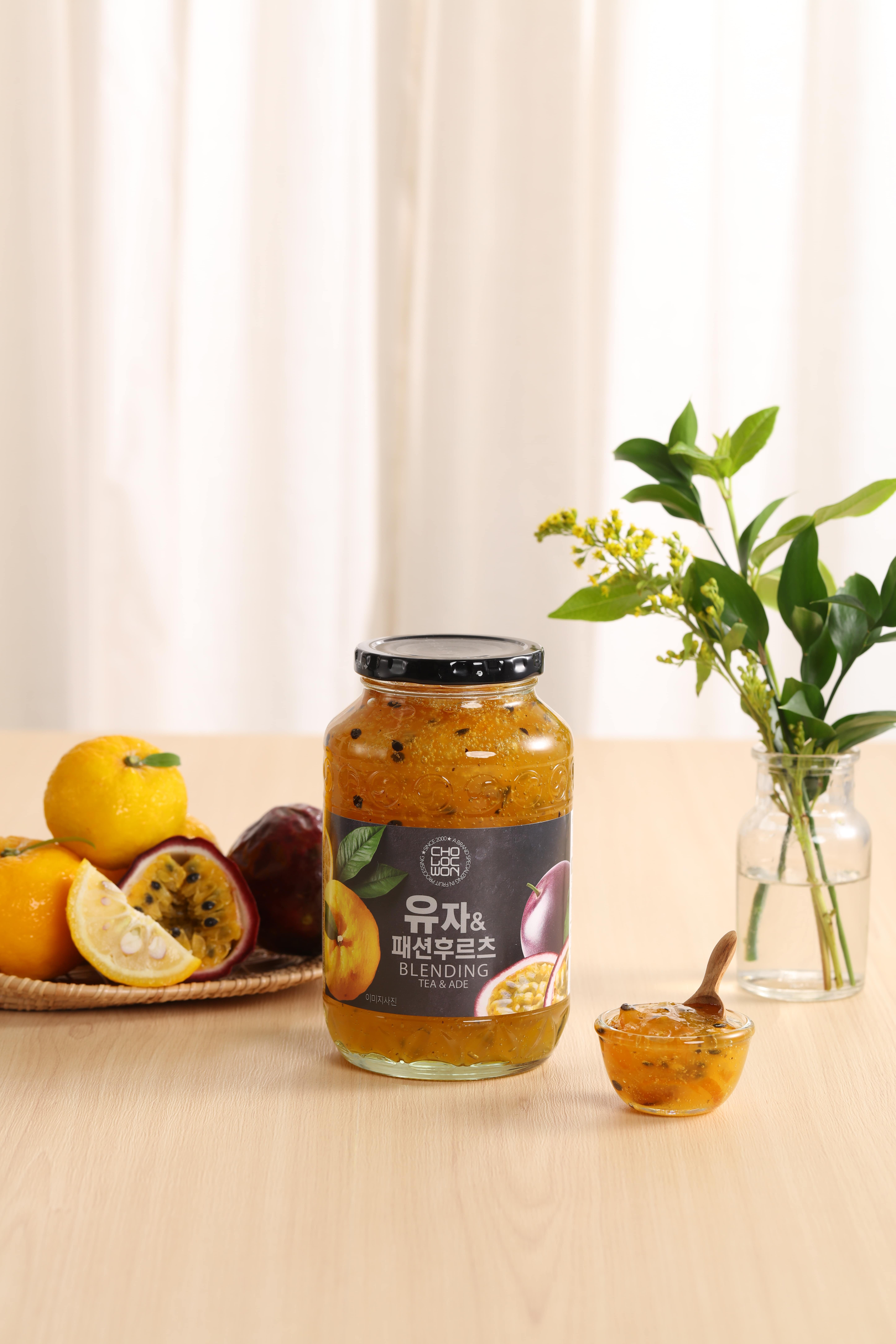 蜂蜜柚子百香果茶