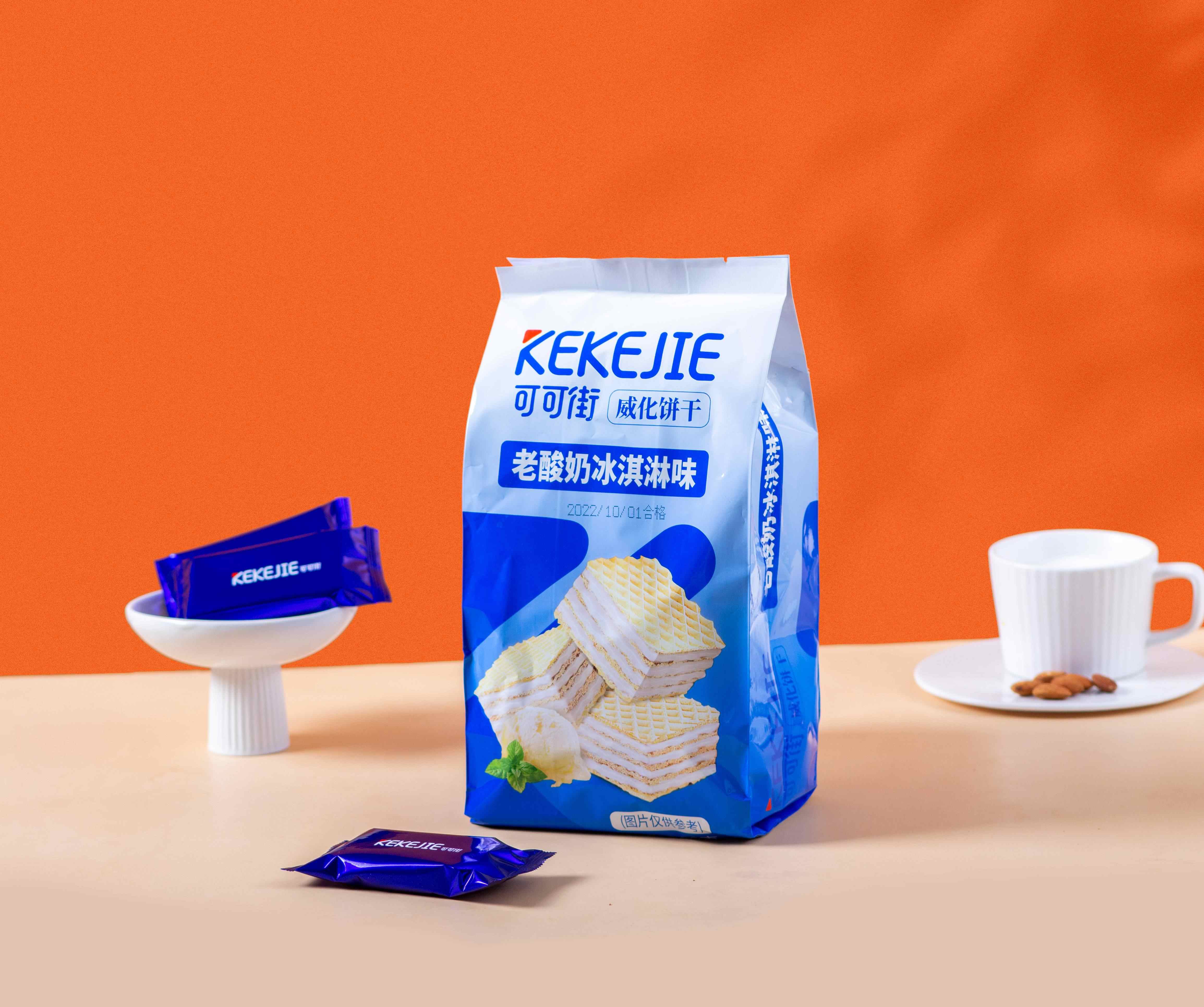 可可街老酸奶冰淇淋味威化餅干