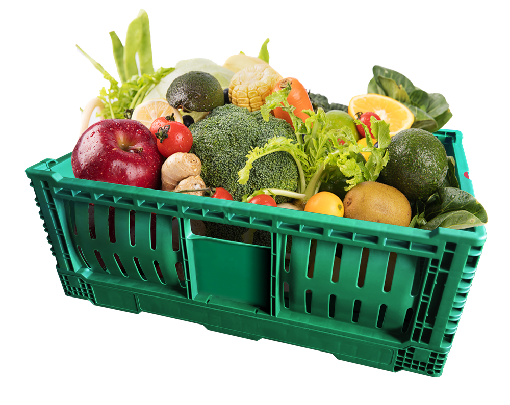 塑料折疊果蔬生鮮周轉(zhuǎn)筐ZJKN604022W-HS