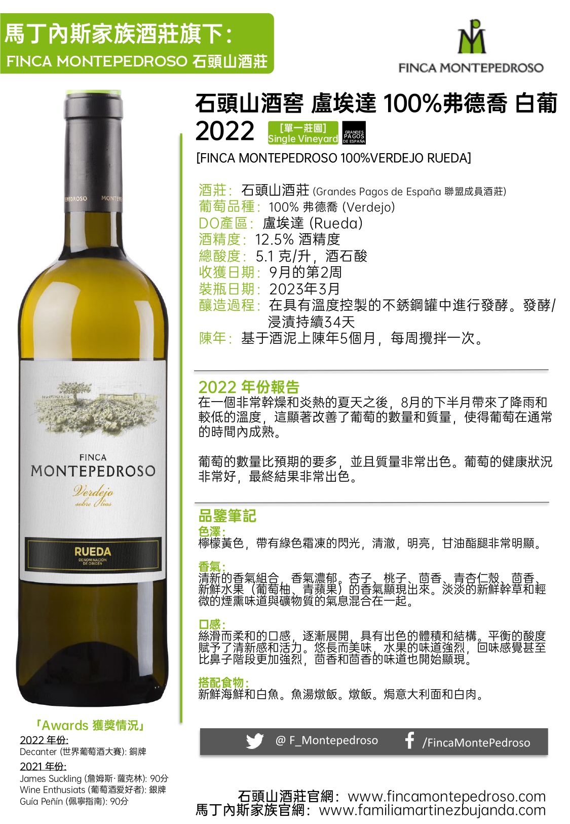 石頭山酒窖 盧埃達 100%弗德喬 白葡 2022