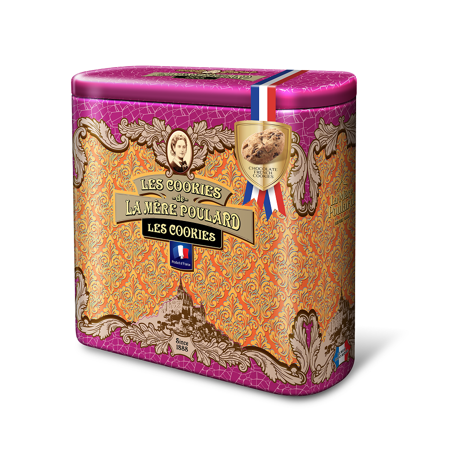 普拉媽媽傳統法式黃油巧克力碎曲奇餅干禮罐