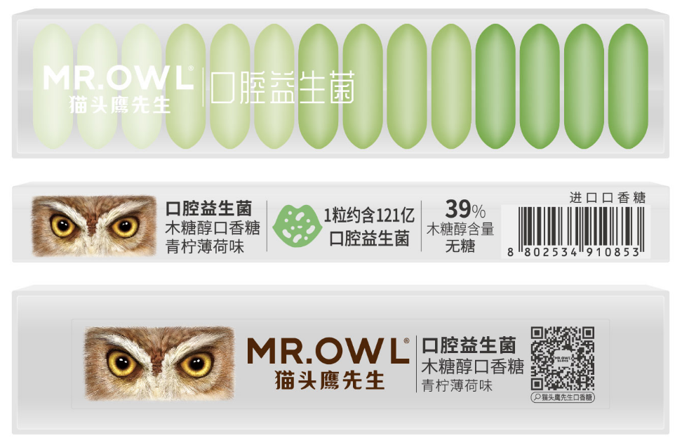 貓頭鷹先生口腔益生菌木糖醇口香糖（19.6g）