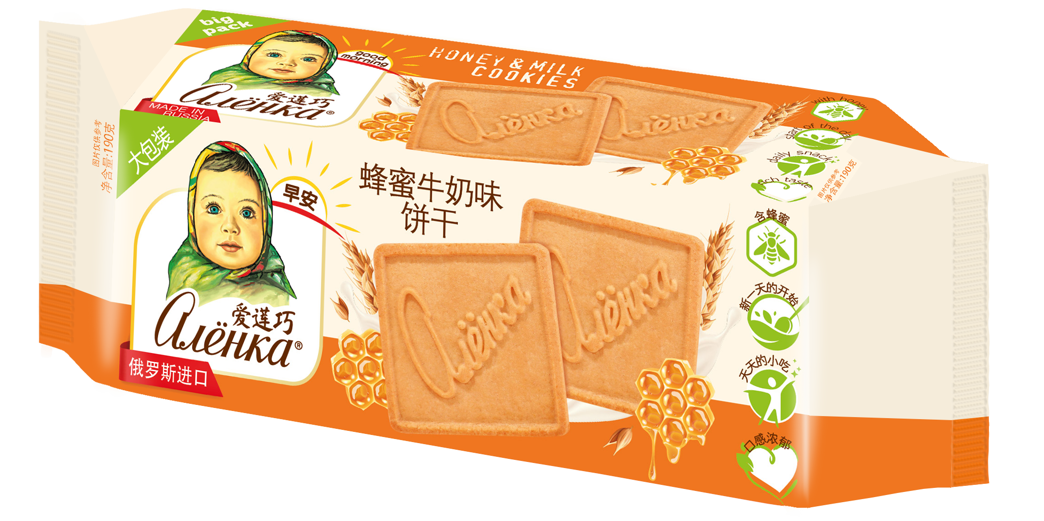 愛蓮巧蜂蜜牛奶味餅干190g