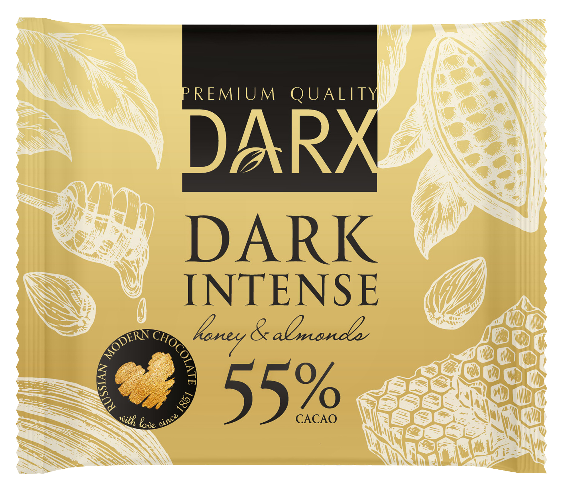 DARX扁桃仁蜂蜜味55%黑巧克力制品70g