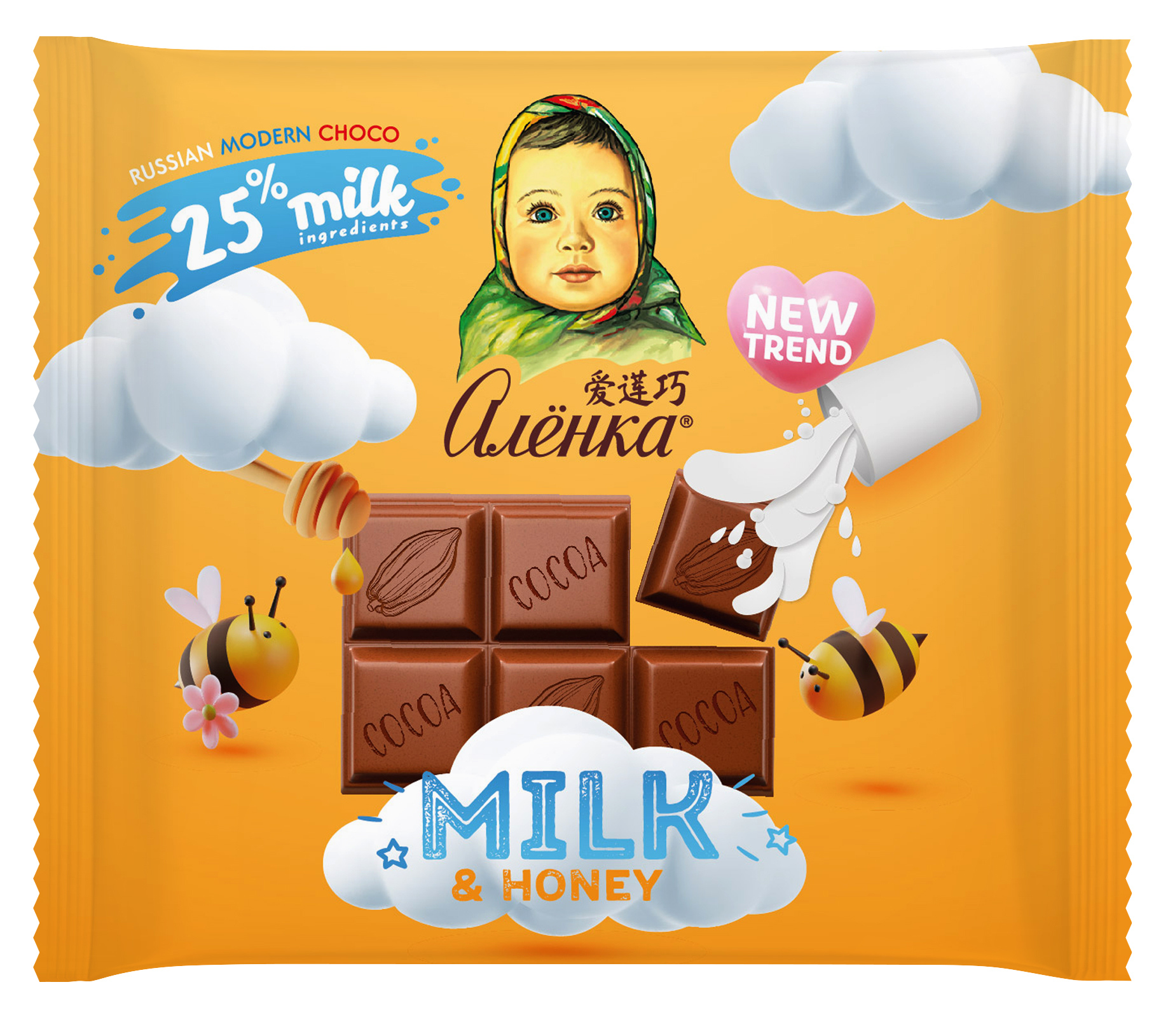 愛蓮巧蜂蜜味牛奶巧克力制品70g