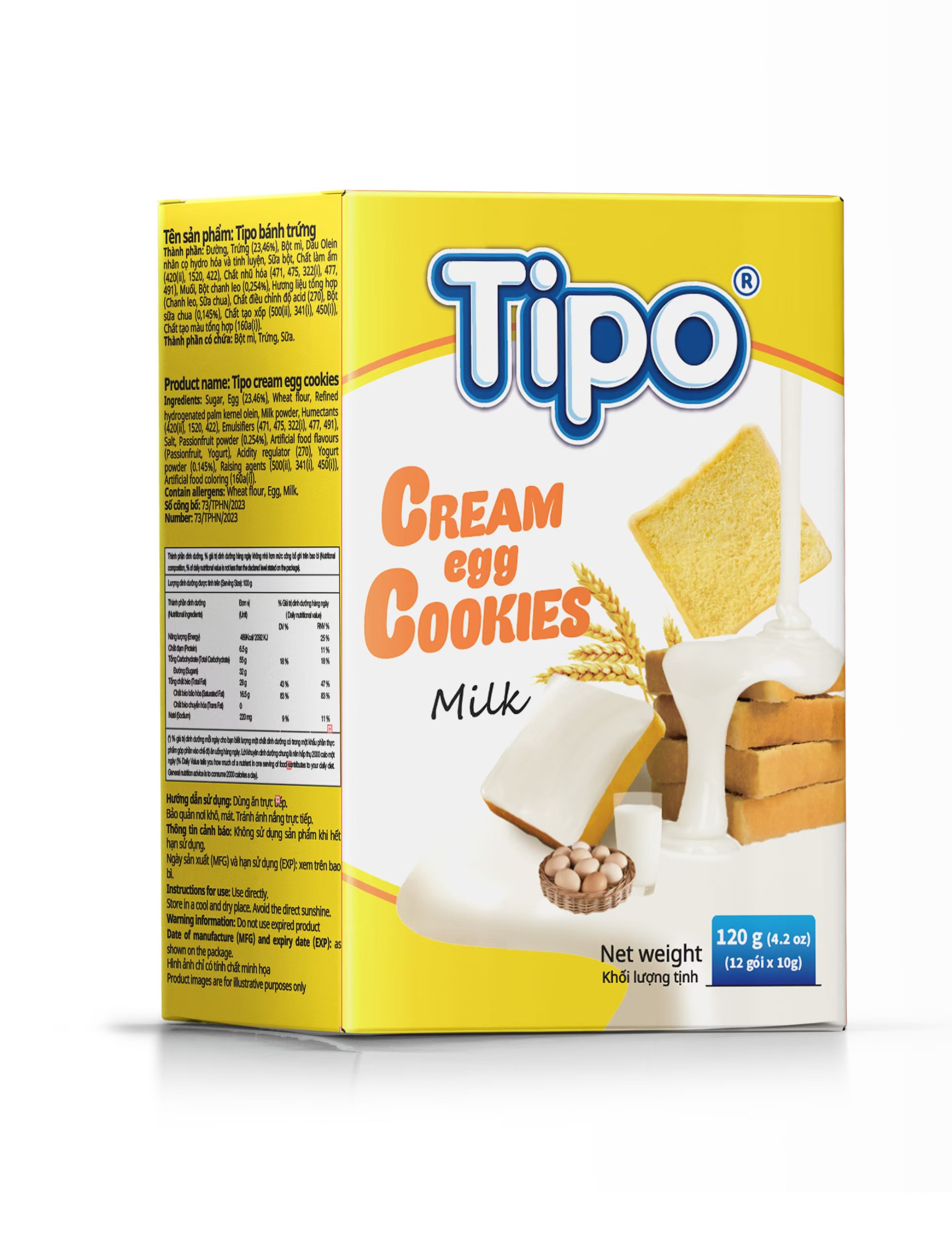 Tipo牛奶味奶蛋酥脆面包干120g