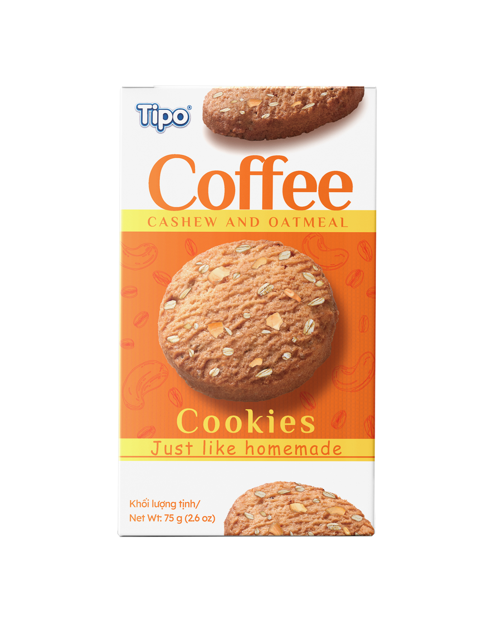 TIPO燕麥腰果咖啡曲奇餅干75g