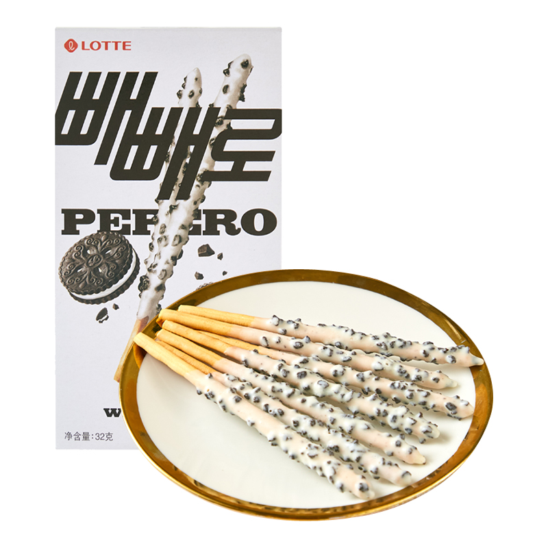 樂(lè)天派派樂(lè)曲奇顆粒白巧克力味餅干棒(餅干)32g