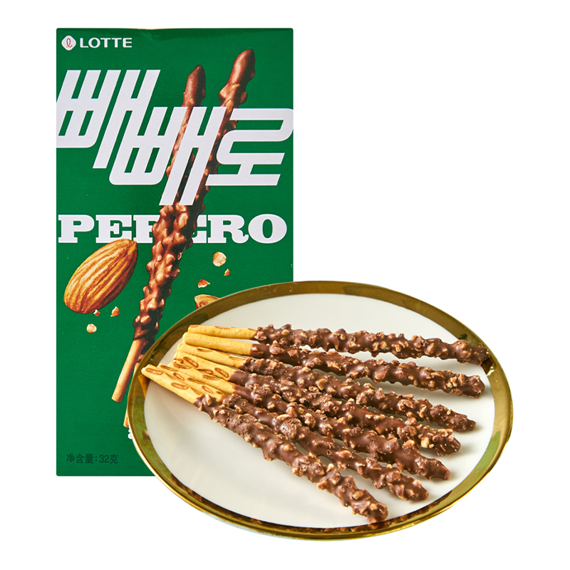 樂(lè)天派派樂(lè)扁桃仁巧克力味餅干棒(餅干)32g