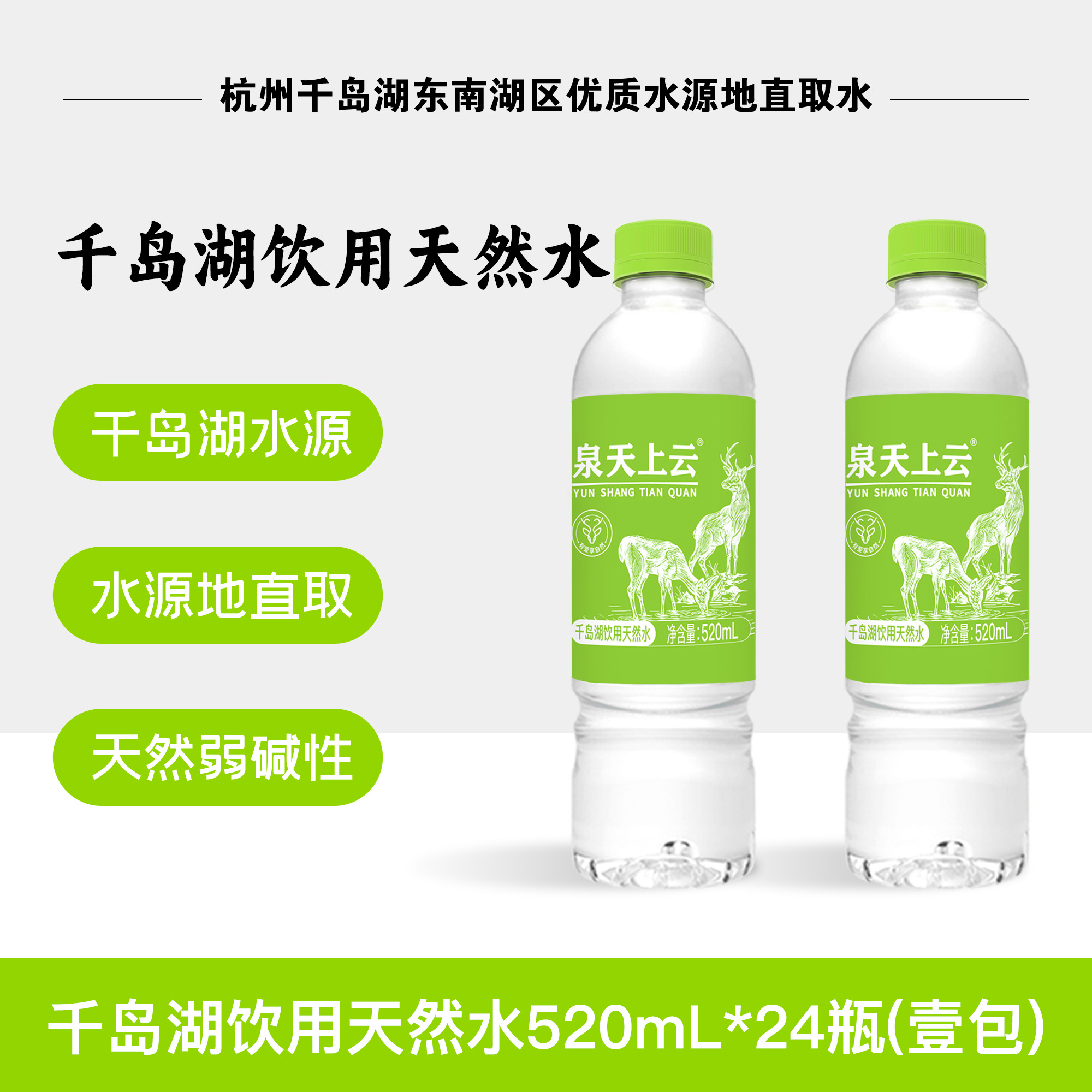 云上天泉520mL品牌水(陽光綠款）