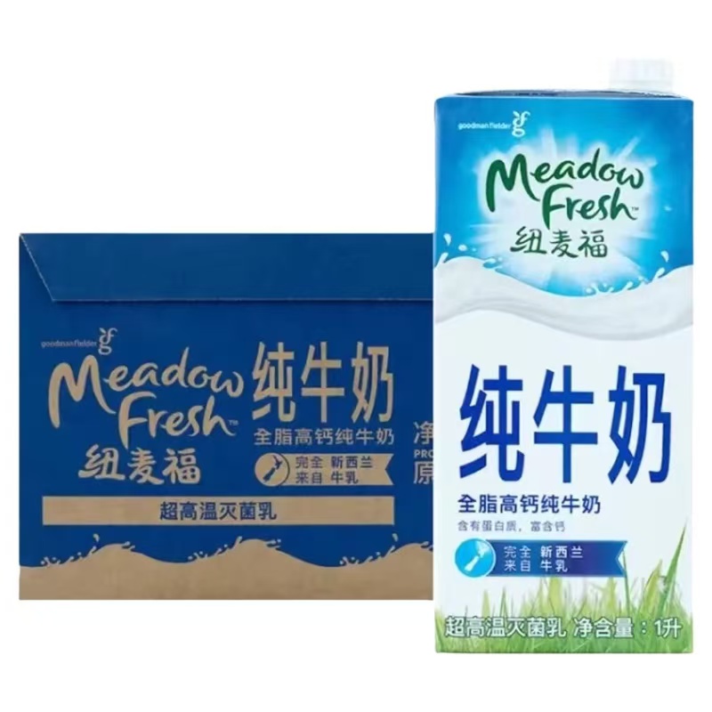 紐麥福全脂高鈣純牛奶1L