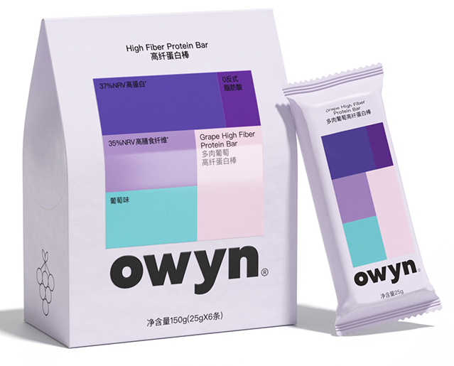 owyn多肉葡萄高纖蛋白棒 150g(25gX6條)