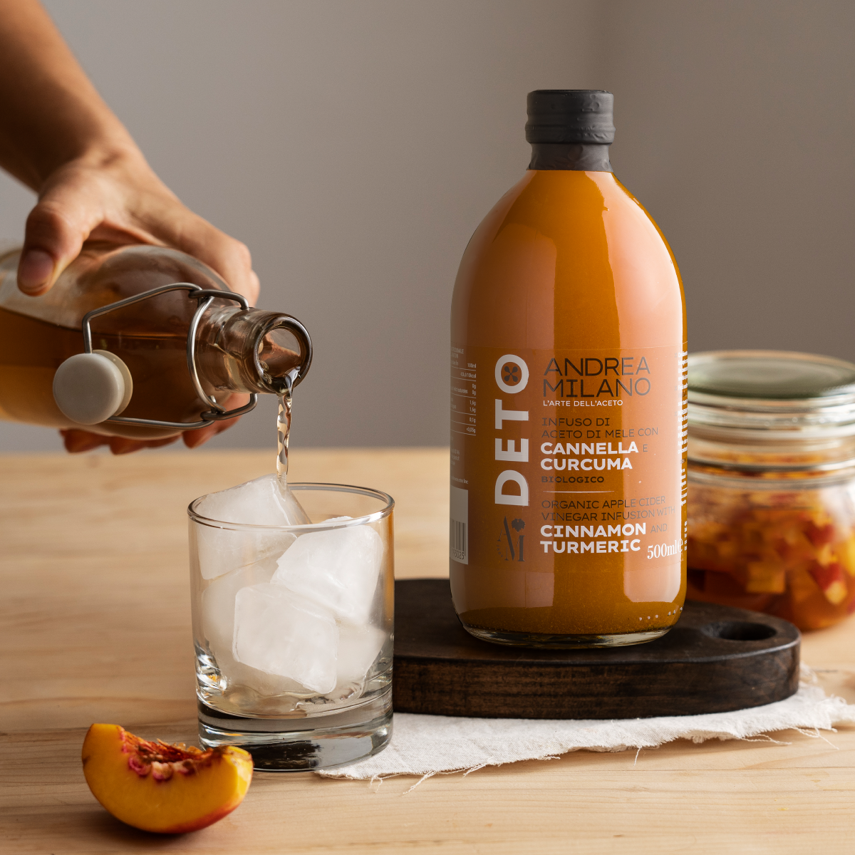 安德米蘭早晨果醋系列  意大利天然無過濾姜黃肉桂蘋果醋500ml