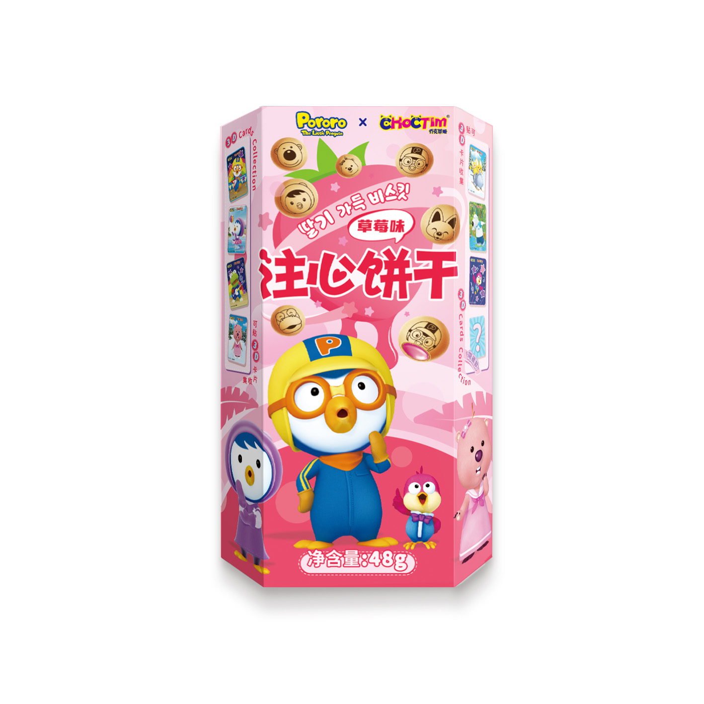 喬克蒂姆啵樂樂甜心草莓味注心餅干 48g