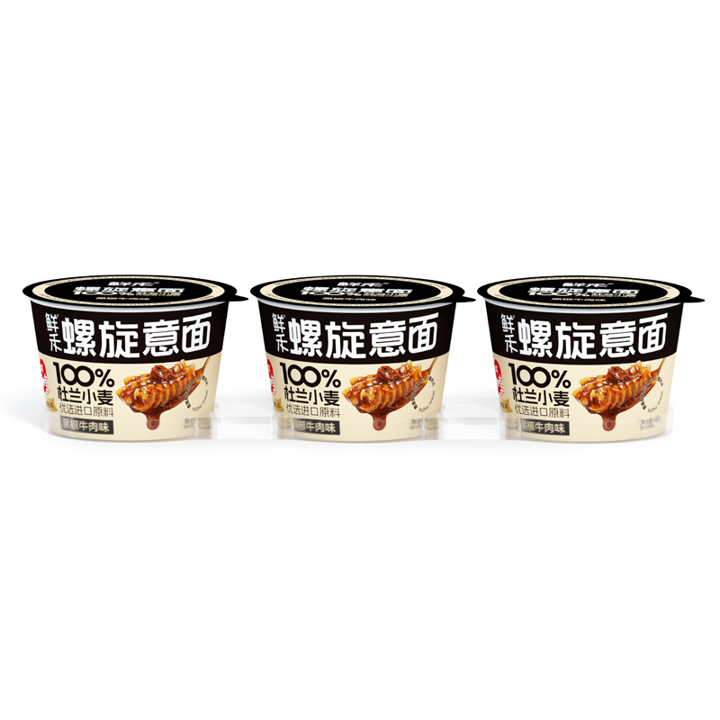 鮮禾螺旋意面黑椒牛肉味（三連杯）144克