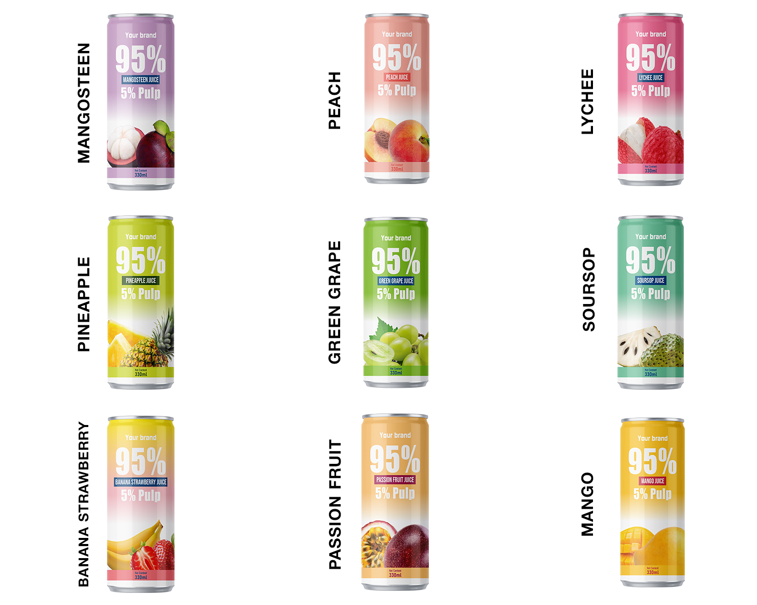 ODM/OEM/自有品牌 95% 果汁 + 5% 果肉