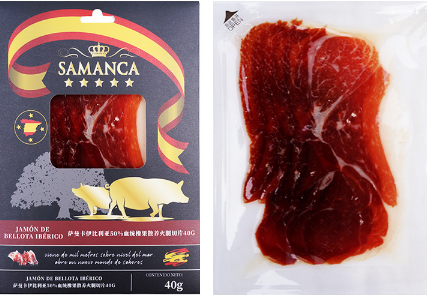 薩曼卡伊比利亞50%血統(tǒng)橡果散養(yǎng)火腿切片（紅標(biāo)）40g