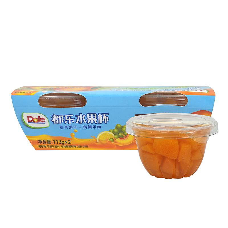 都乐黄桃果肉水果杯(平行）113g*2杯