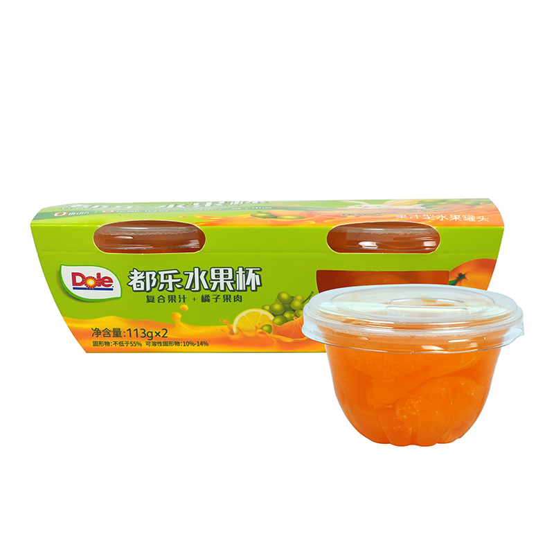 都乐橘子果肉水果杯(平行）113g*2杯