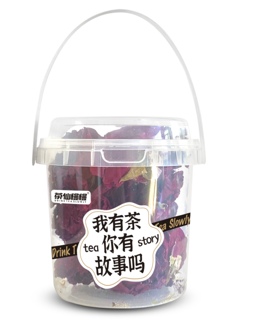 茶仙慢慢墨紅玫瑰（提桶）