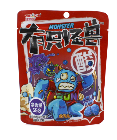 55g有只怪獸酸藍(lán)莓軟糖
