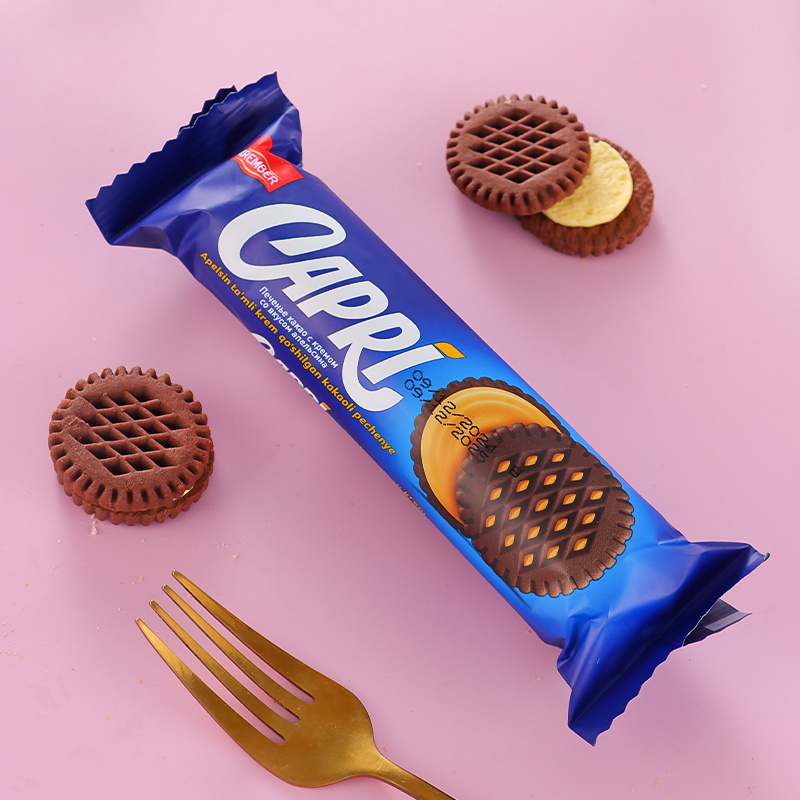 克麥克沃牌奶香香橙夾心可可味餅干