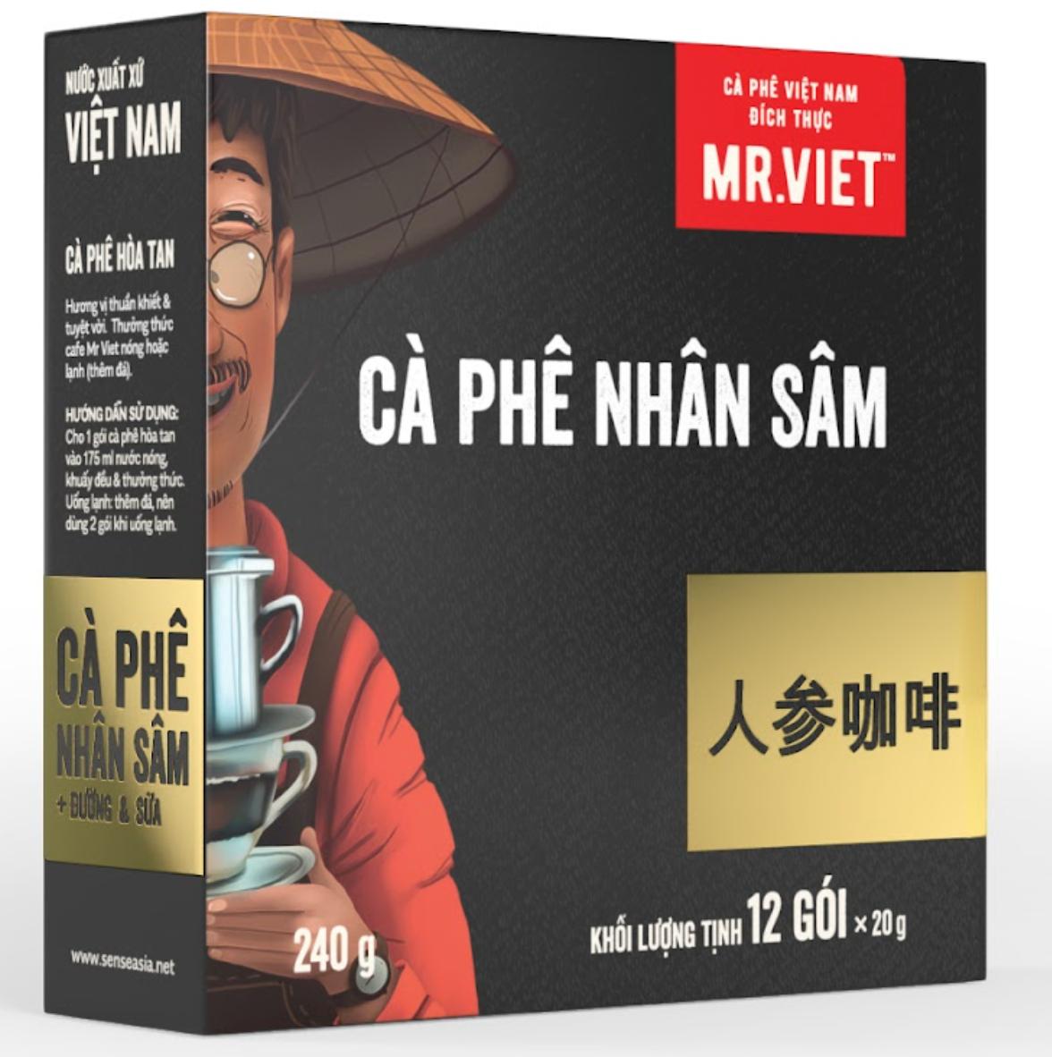 人參卡布奇諾即溶咖啡，240 克盒裝（12 個 20 克 sachets）