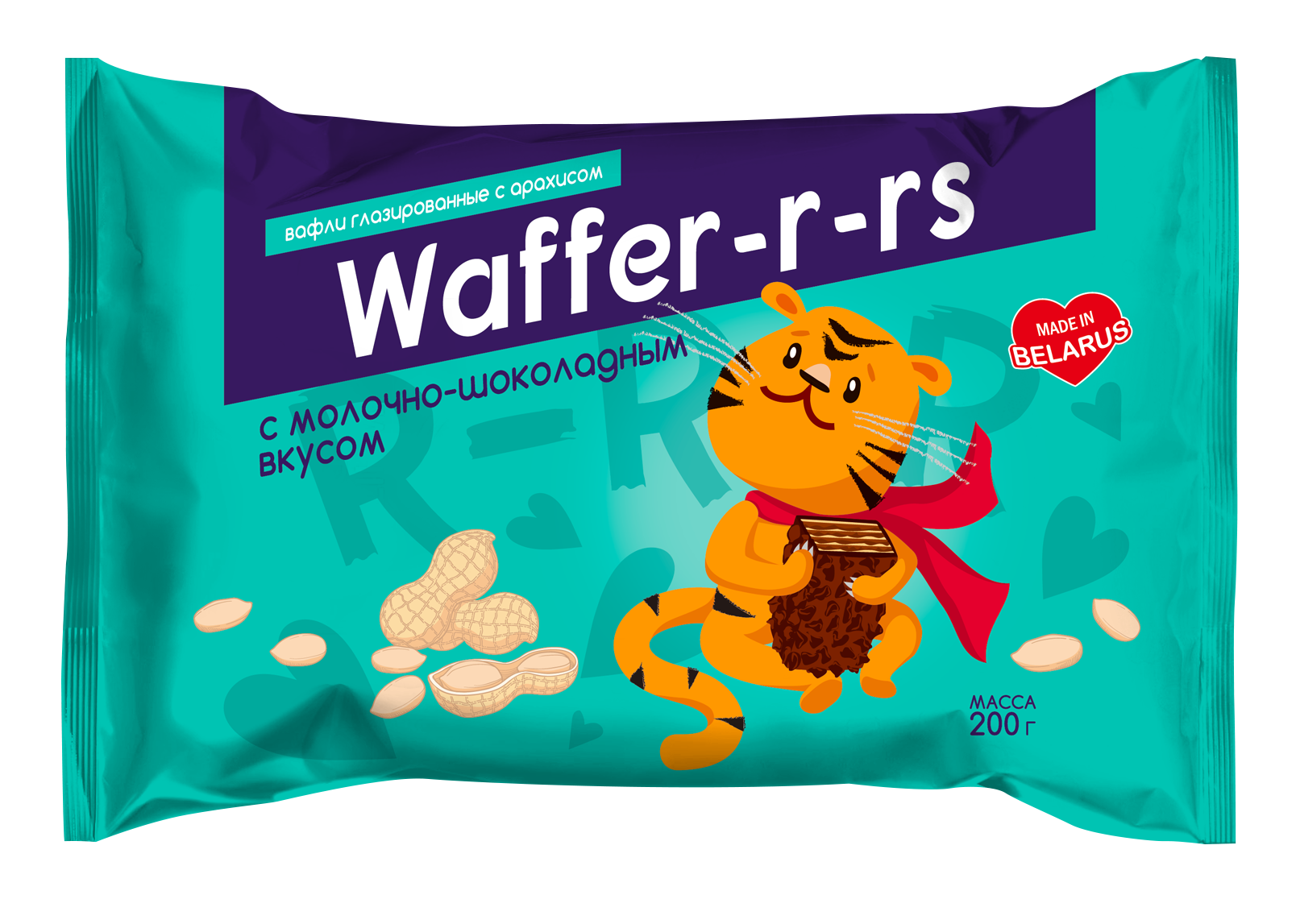 帶有榛子香氣的華夫餅“Waffer-r-rs”，配以200克花生糖釉。