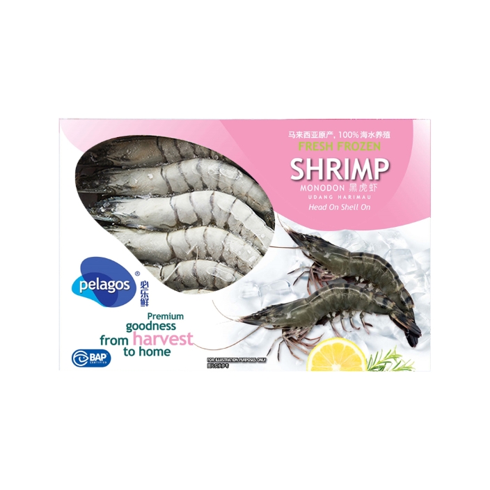 【必樂鮮】生凍馬來西亞黑虎蝦400g盒 (40-50只kg) 17-20盒