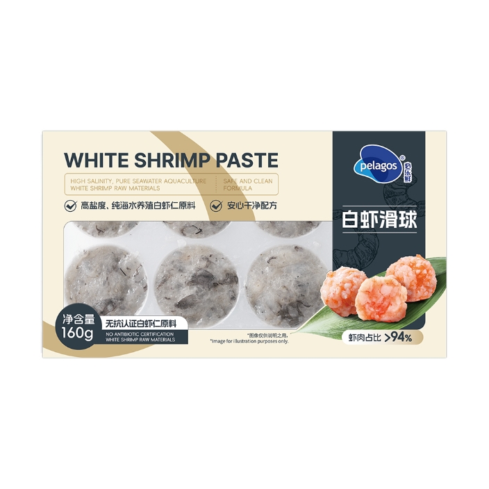 【無抗認(rèn)證】必樂鮮白蝦滑球160g( 8粒裝 蝦肉占比94%以上)