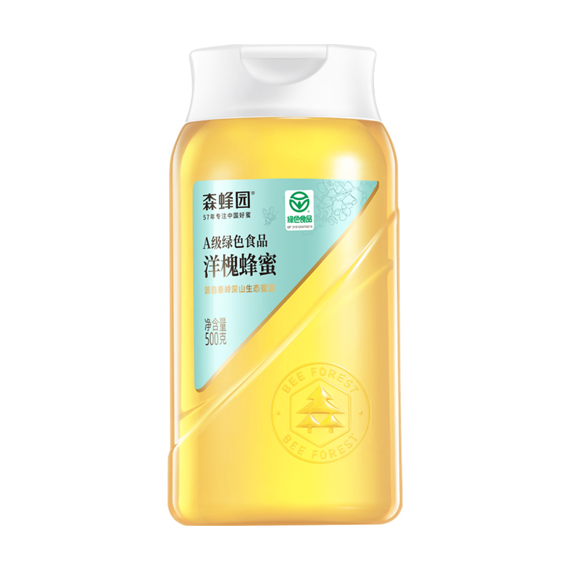 森蜂園洋槐蜂蜜500g(綠色食品)(扁扁瓶)