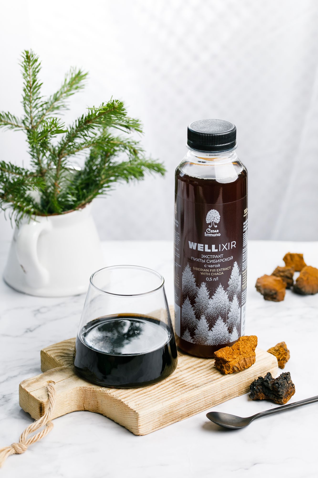 Siberian Fir Needles drink with chaga
