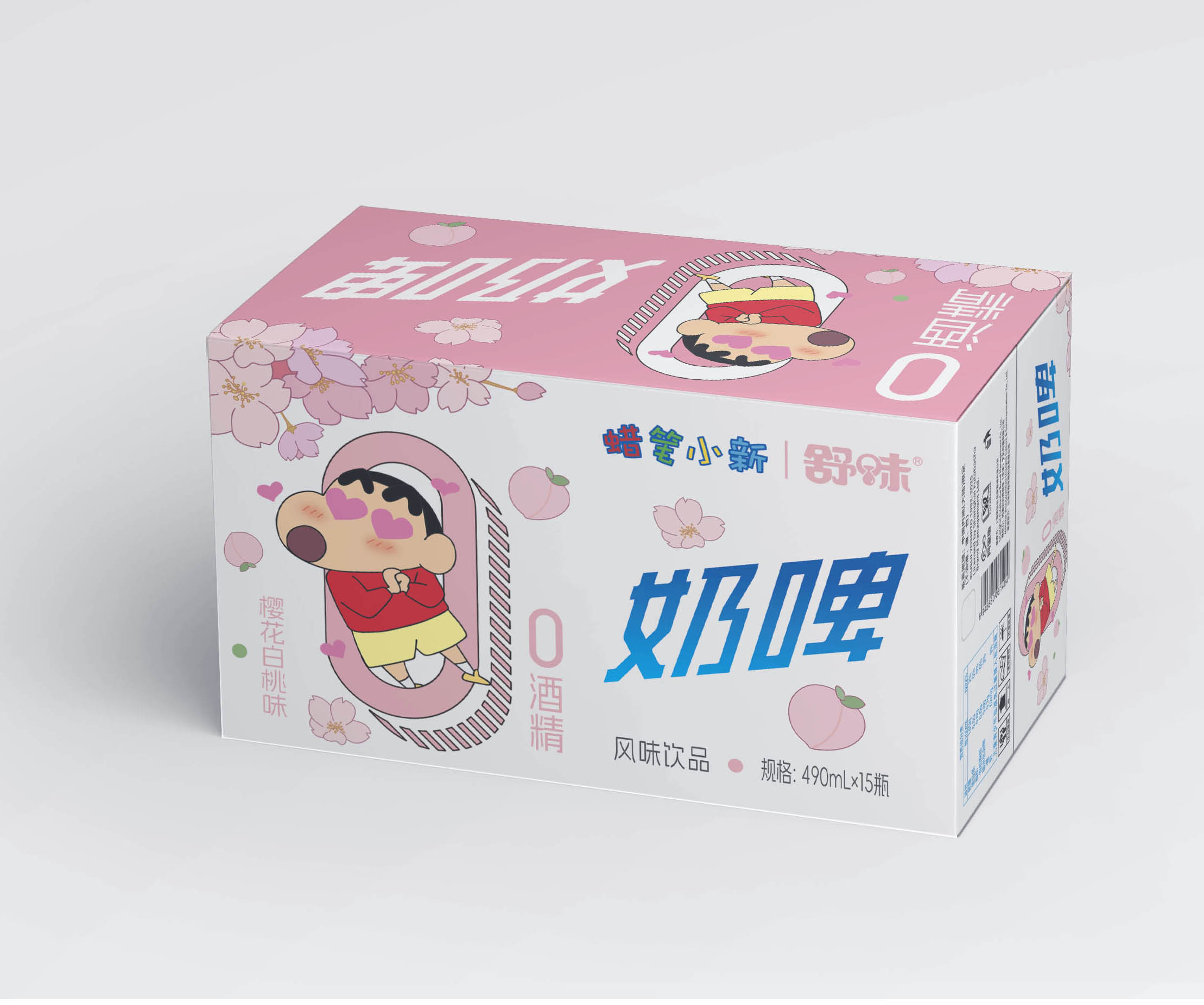 蠟筆小新|舒味櫻花白桃味奶啤