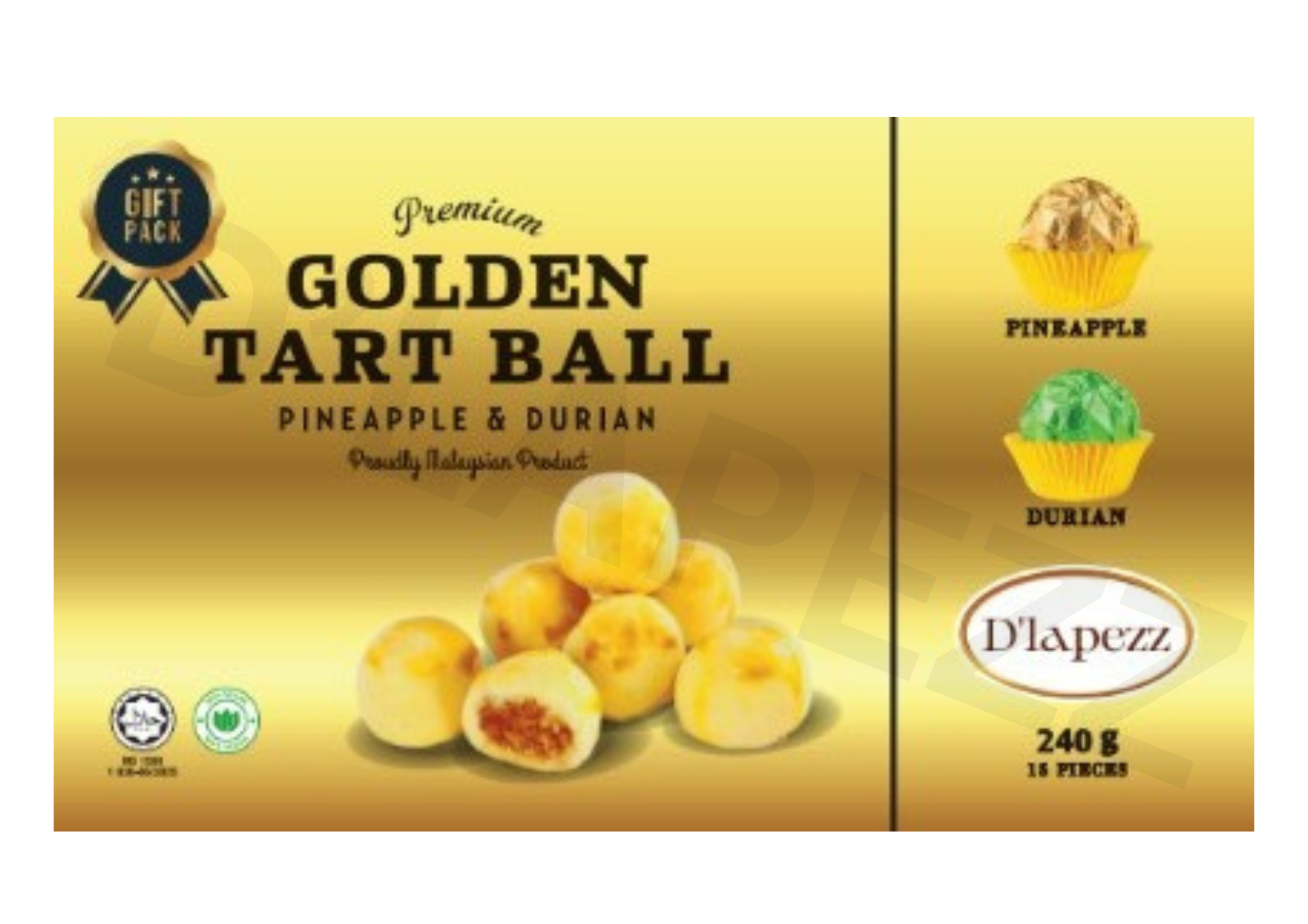 高級混合禮盒黃金酥球（菠蘿與榴蓮）