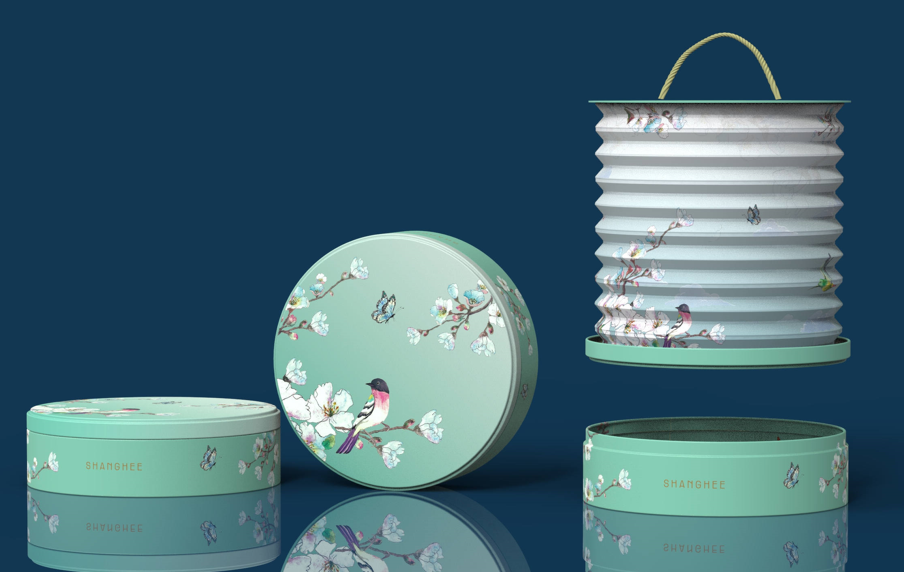 紙燈籠花鳥月餅禮盒