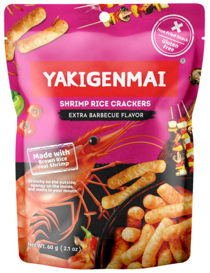 YAKIGENMAI燒烤味蝦味條(膨化食品)60克