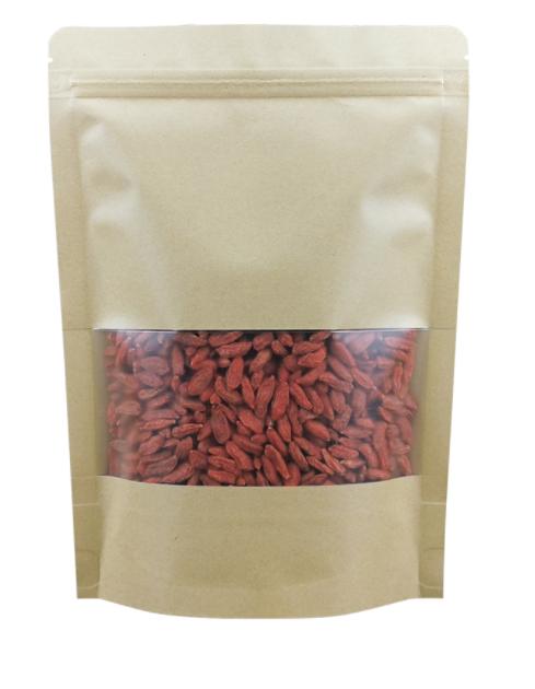 牛皮紙磨砂開(kāi)窗自立拉鏈袋