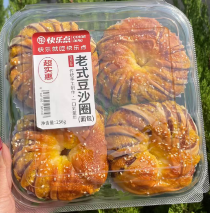 快樂點(diǎn)老式豆沙圈面包 256g