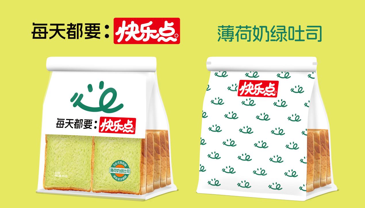 快樂點(diǎn)薄荷奶綠吐司490g