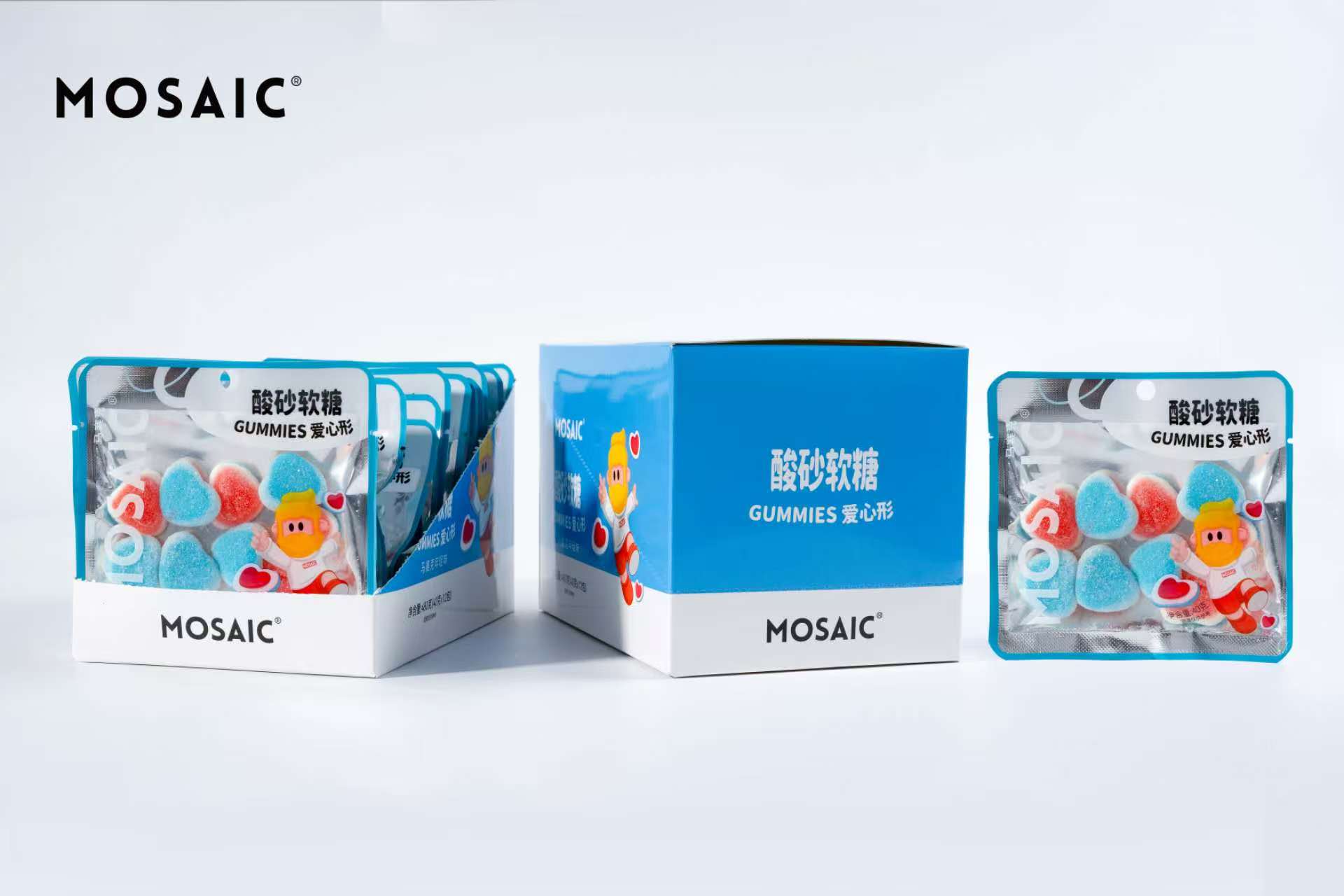 馬賽克?分享盒裝?40克酸砂軟糖愛心形