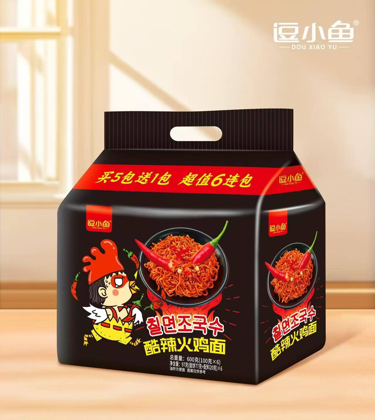 六連包酷辣火雞面