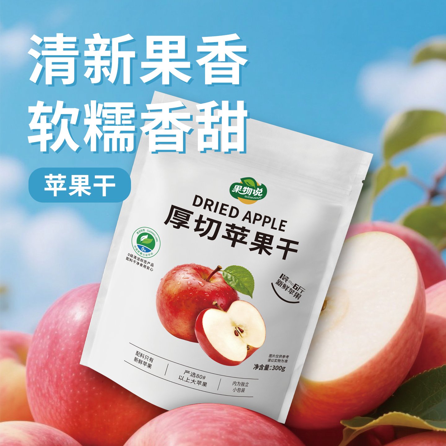果物說厚切蘋果干300g