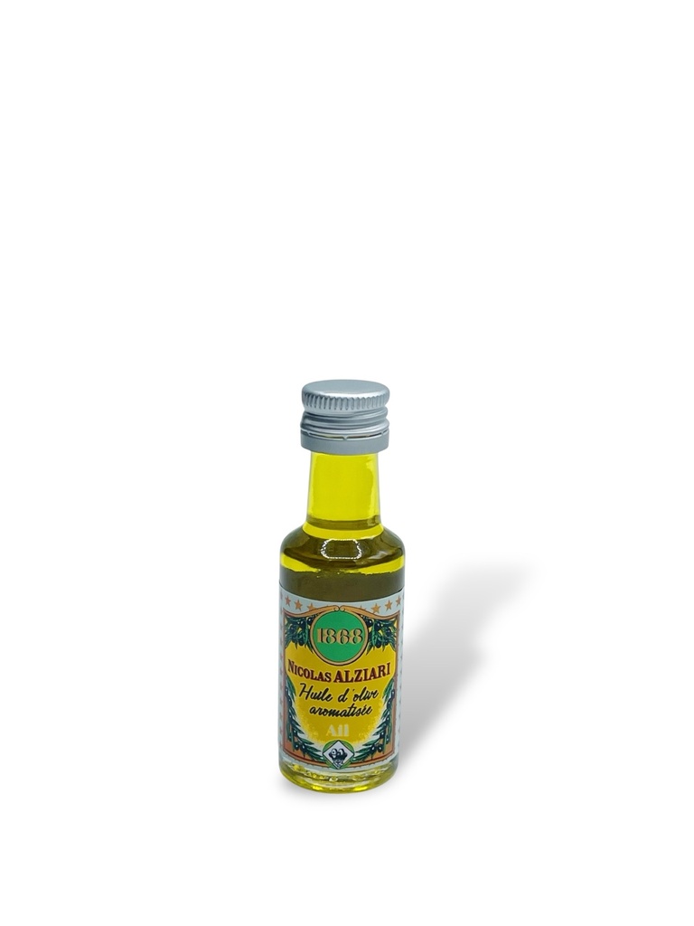 [5062] 20ml miniature glass bottle Olive oil Garlic flavored - Alziari.jpg