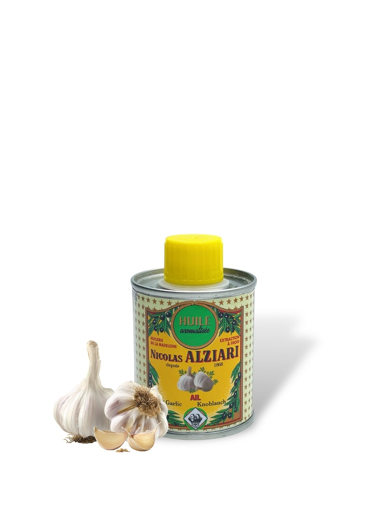 [4934] 100 ml tin Olive oil Garlic flavored - Alziari.jpg