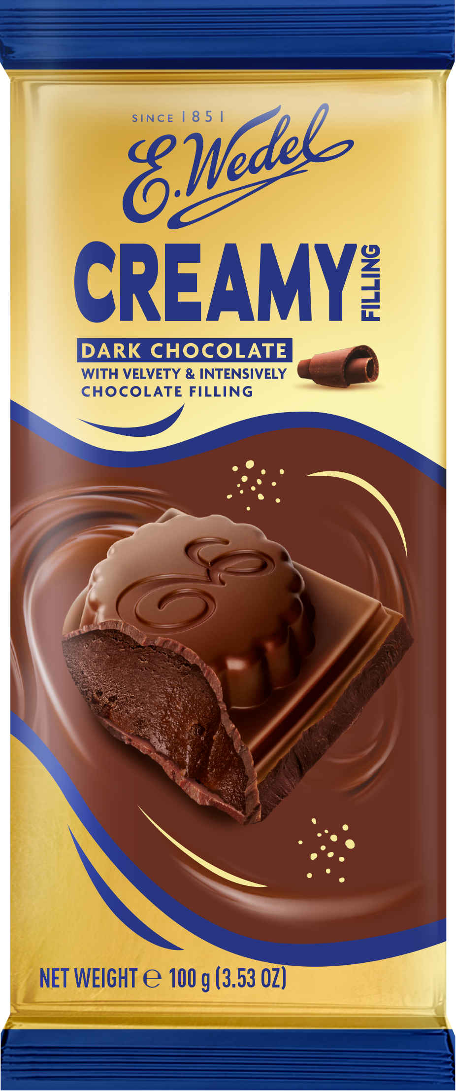 Dark Choc. Filled with Choc.Cream 100g
