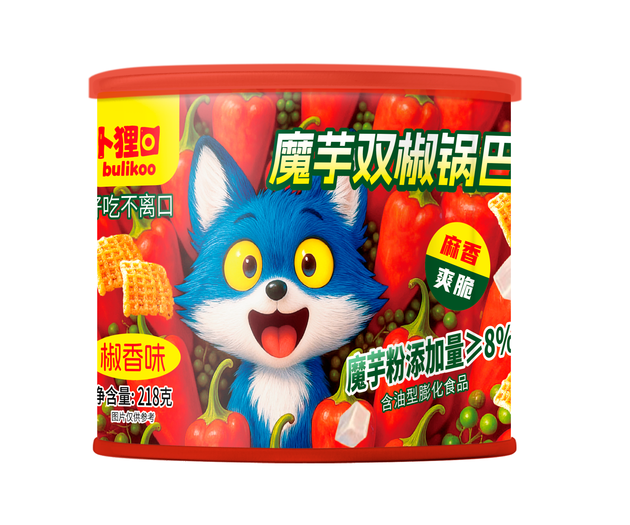 卜貍口雙椒魔芋鍋巴218克椒香味