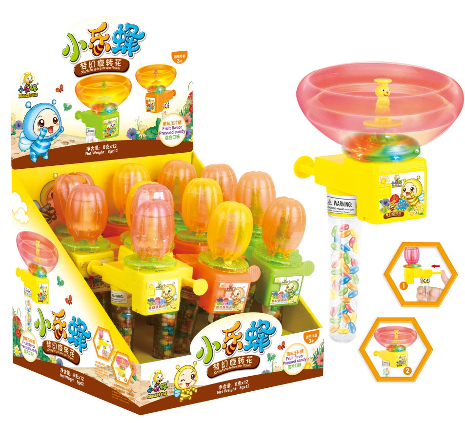 小樂蜂夢幻旋轉花 （聲光裝糖玩具+果味壓片糖）