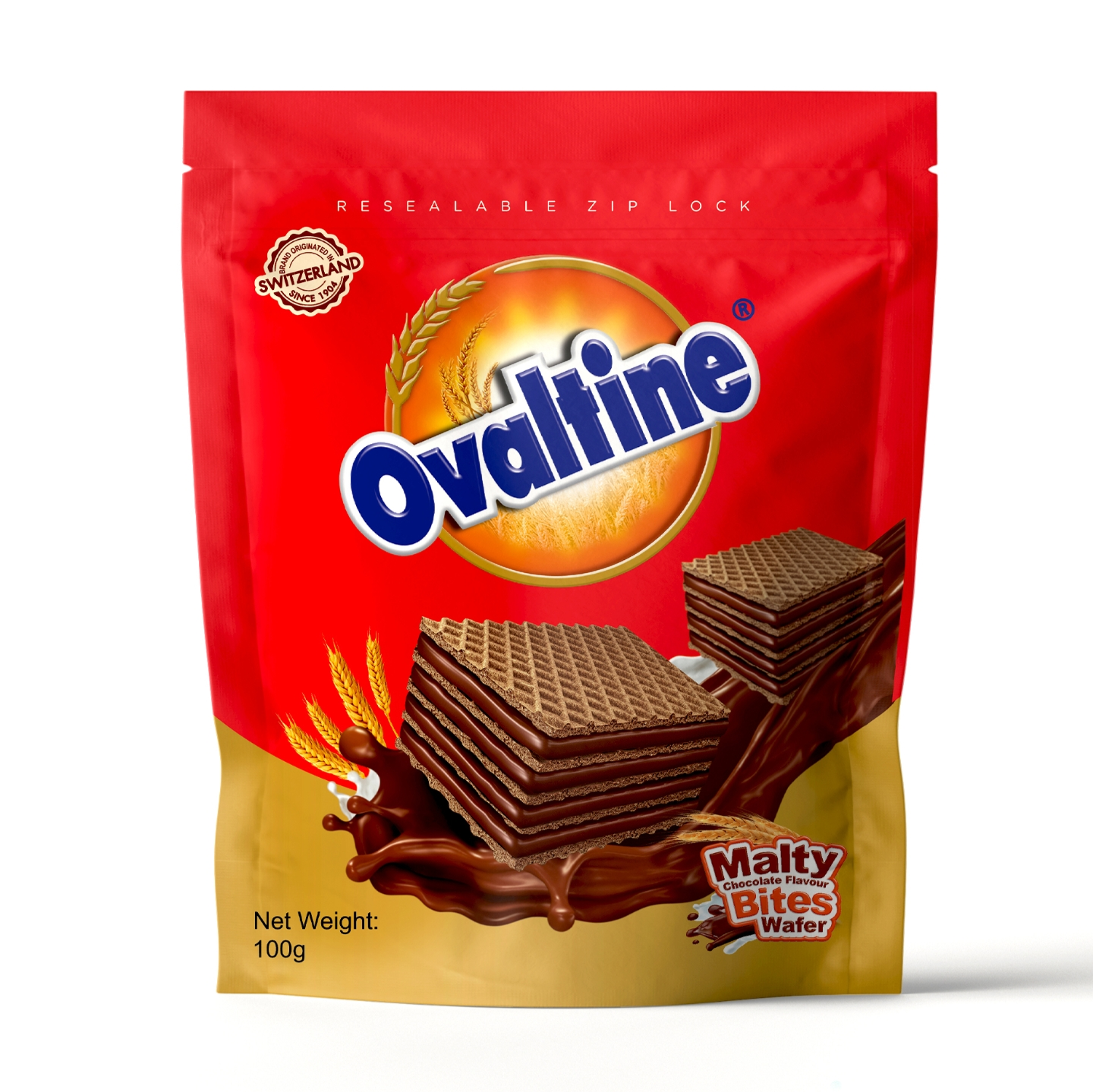 阿華田麥芽巧克力味一口脆威化餅干