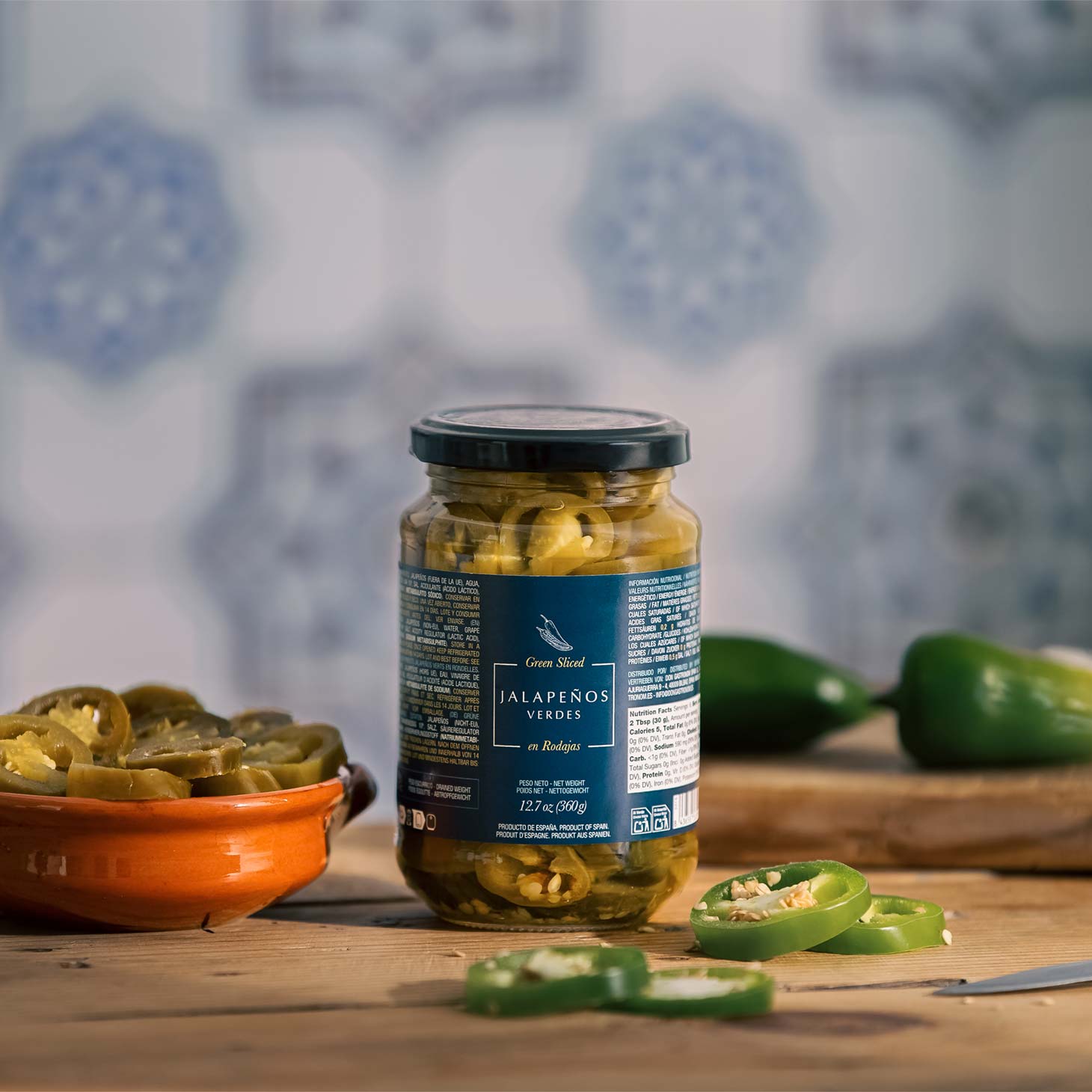 切片青墨西哥辣椒